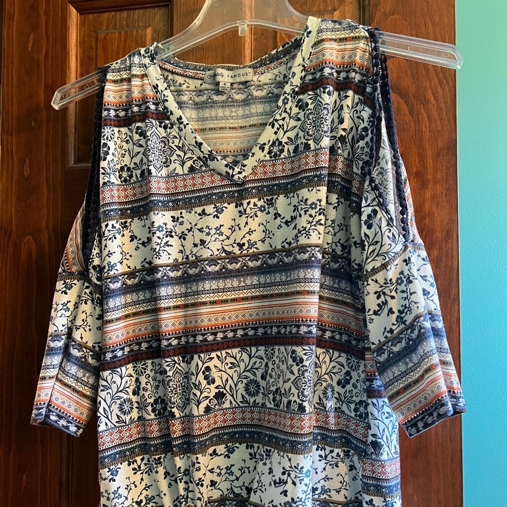 Women's Floral Striped Top